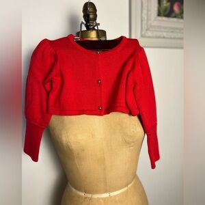 Jamie and Jack Christmas red cropped sweater 2T NWT